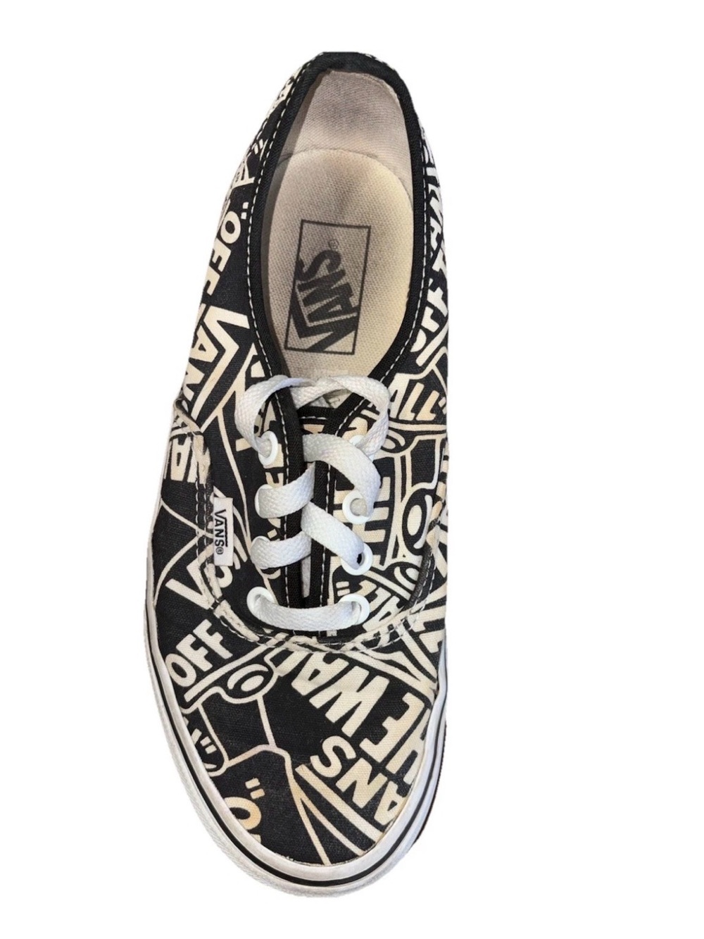 Vans Off The Wall OTF Repeat Black & White Graphic Logo Lace-Up Sneakers unisex - Picture 6 of 12